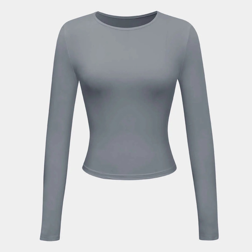 Micas Basic Gray Long Sleeve Top S